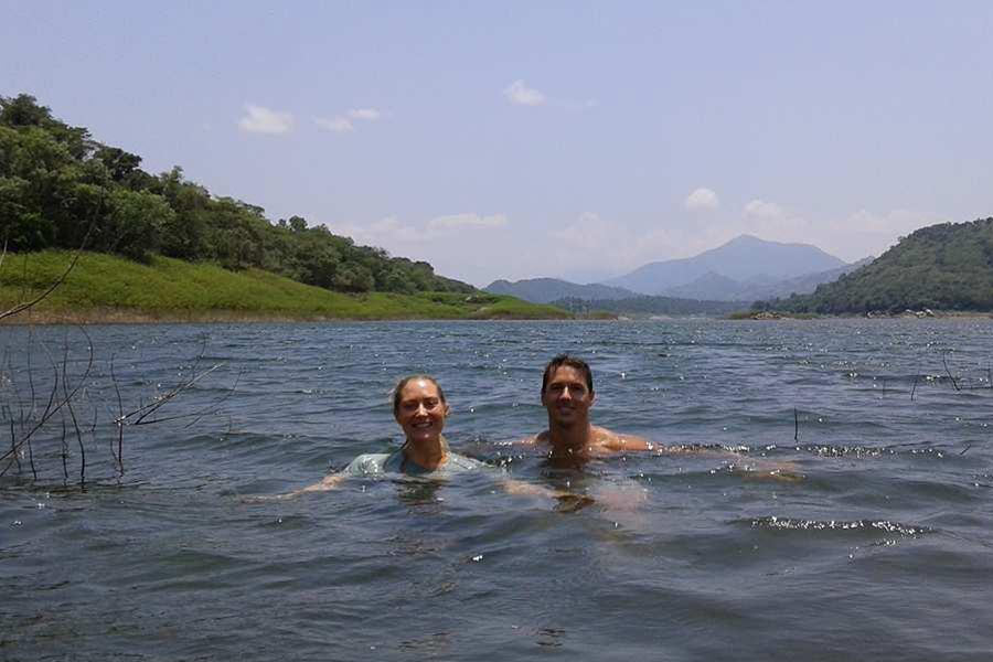Swimming on Lake Victoria.
