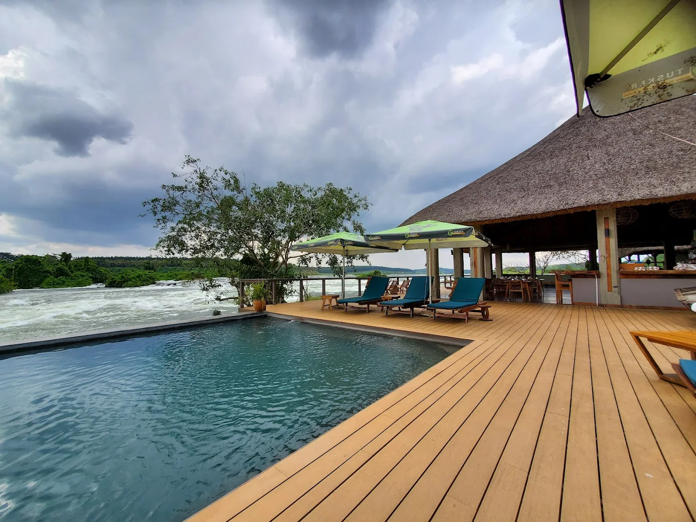 Honeymoon deck at Lemala Wildwaters Lodge Uganda