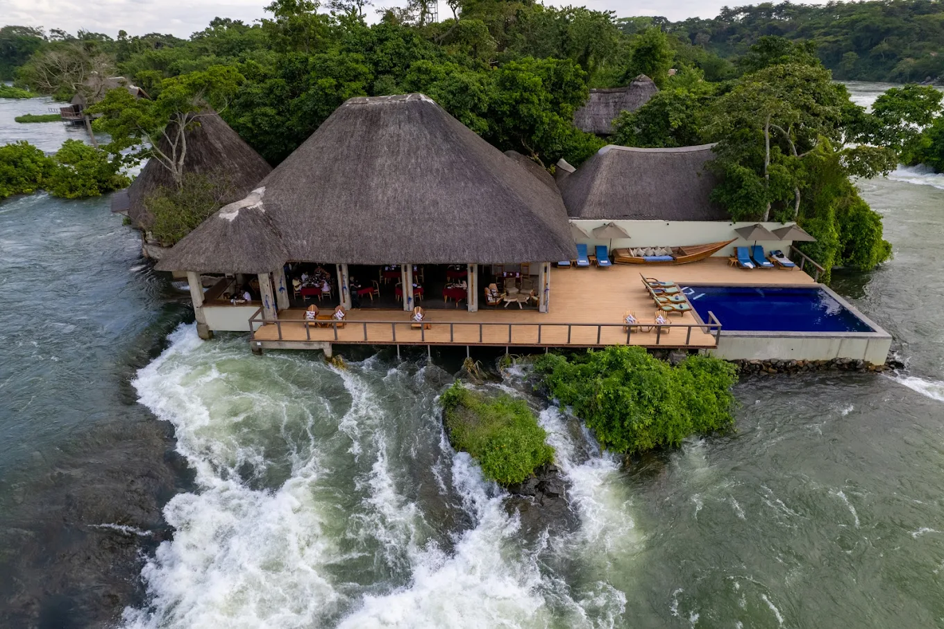 Lemala Wildwaters Lodge aerial view