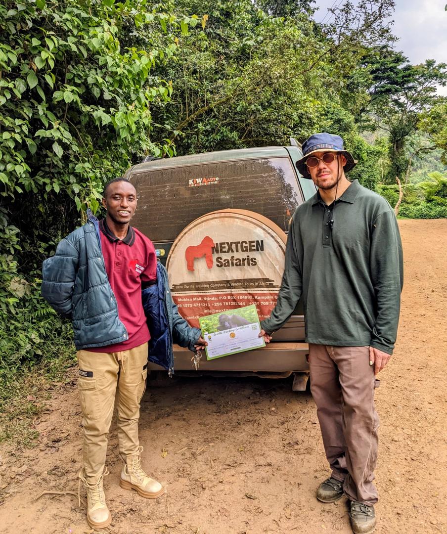 Tourists enjoying gorilla trekking in Bwindi Impenetrable Forest
