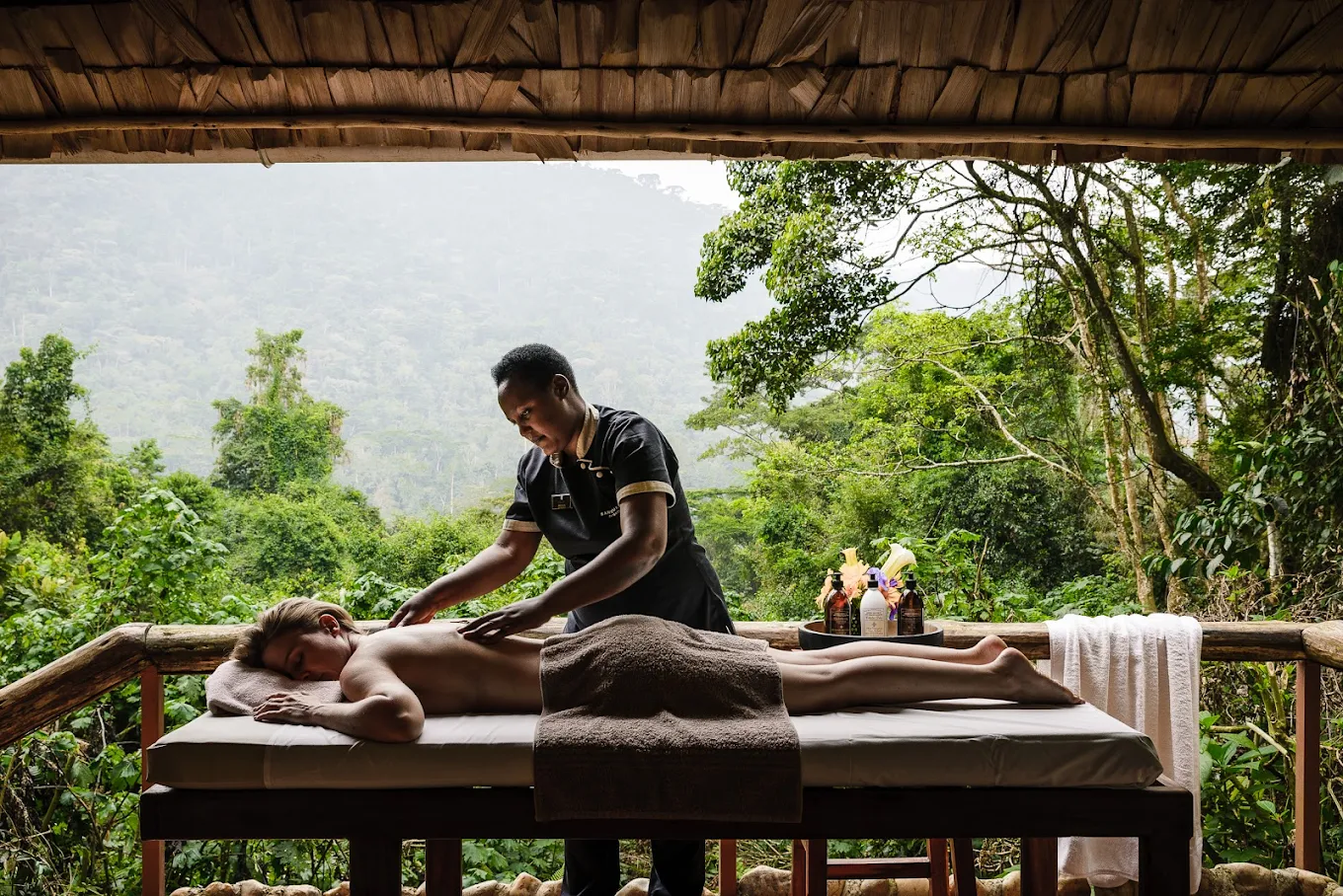 Spa and wellness massage experience at Gorilla Forest Lodge