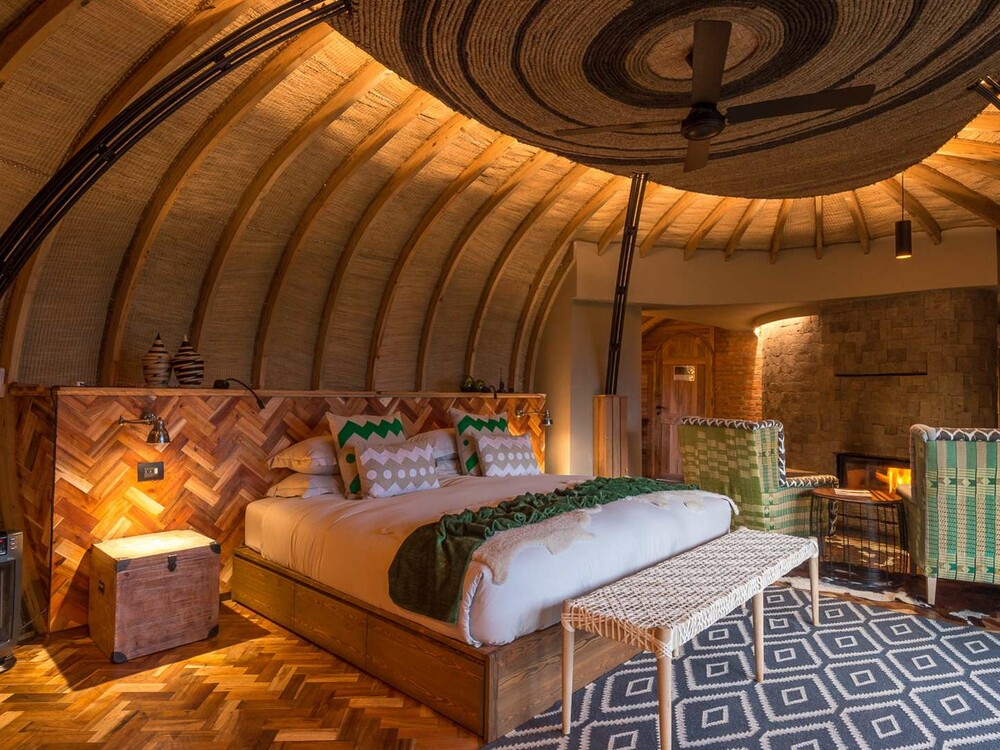 Interior room at Bisate Wilderness Lodge