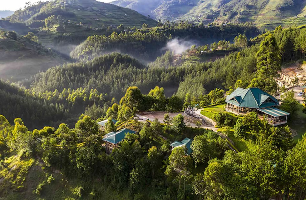 Exterior view of Rushaga Gorilla Havens Lodge, Bwindi