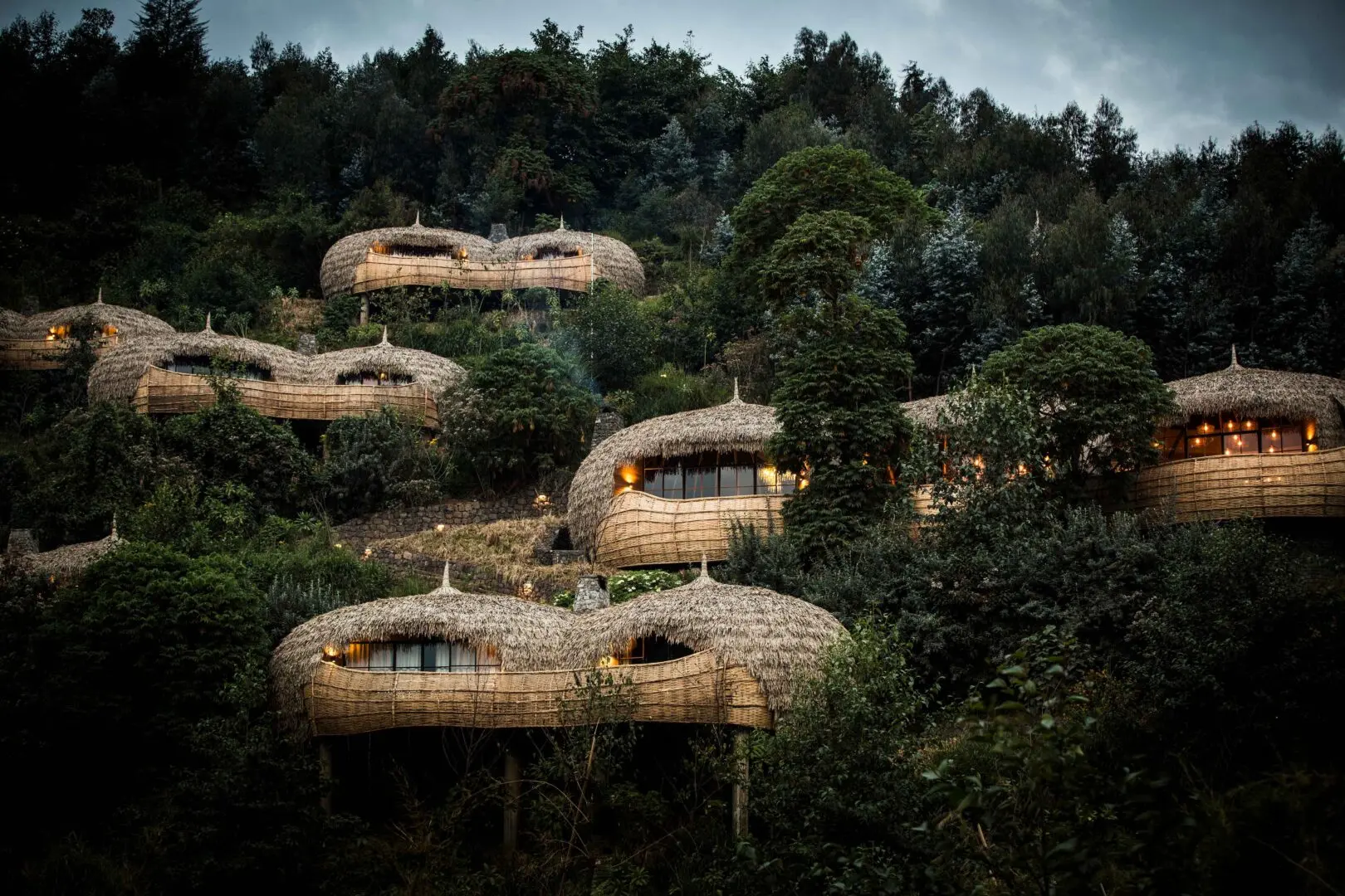 Wilderness Bisate Lodge luxury Rwanda safari camp exterior