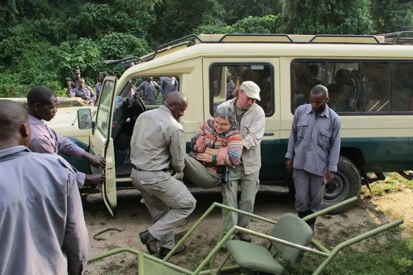 Gorilla trekking on a sedan chair in Bwindi Impenetrable National Park