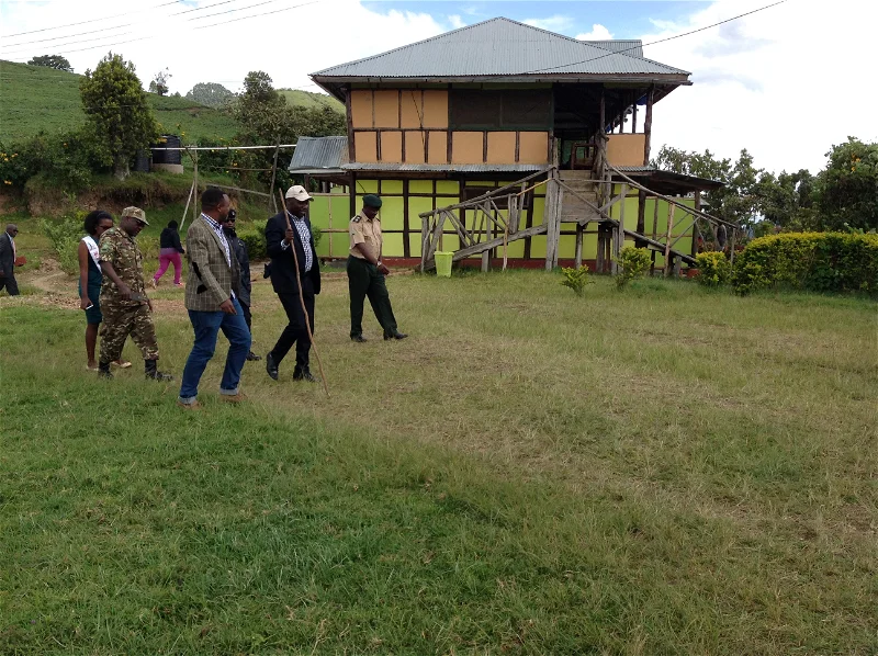Bwindi Backpackers Lodge compound and forest view