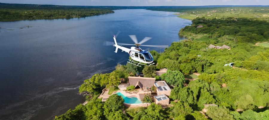 Uganda luxury helicopter safaris experience