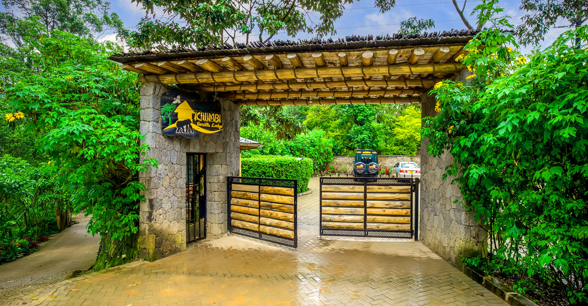 Ichumbi Gorilla Lodge entrance gate