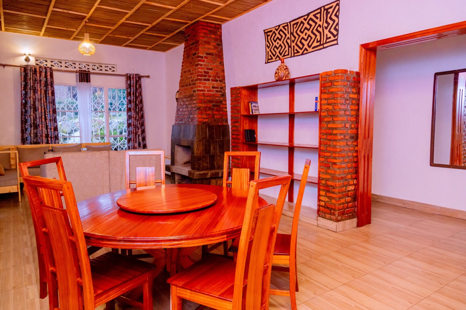 Kinigi Guest House dining area near Volcanoes National Park Rwanda