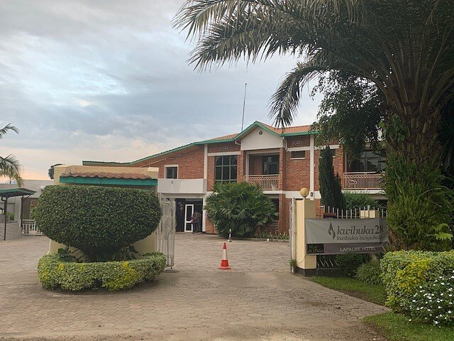 La Palme Hotel front view budget accommodation near Volcanoes National Park Rwanda