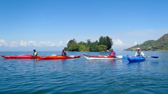 Lake Kivu provides a scenic place to