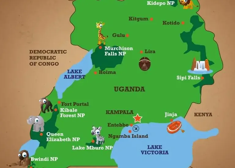 Uganda safari itinerary featuring wildlife and gorilla trekking