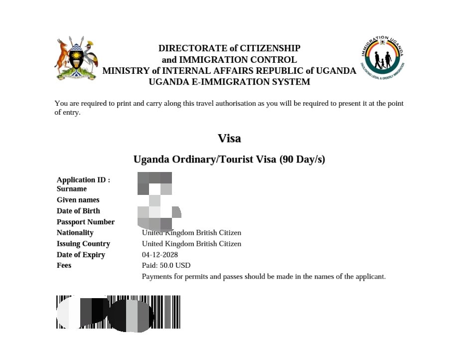 Uganda Tourist Visa Requirements