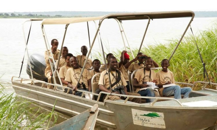 Scenic luxury boat safari experience on Lake Ihema in Akagera National Park