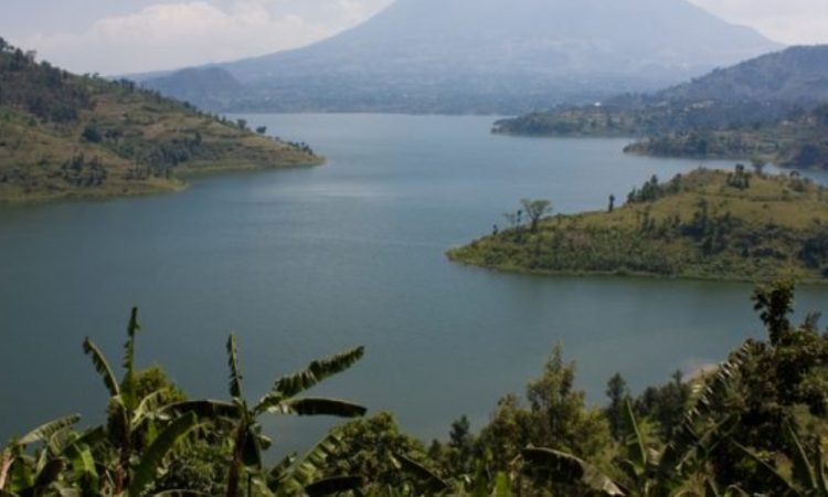 Beautiful landscape above Lakes Burera and Ruhondo in Rwanda