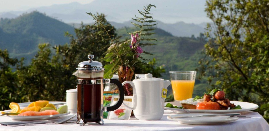 Breakfast before mountain gorilla trekking in Rwanda