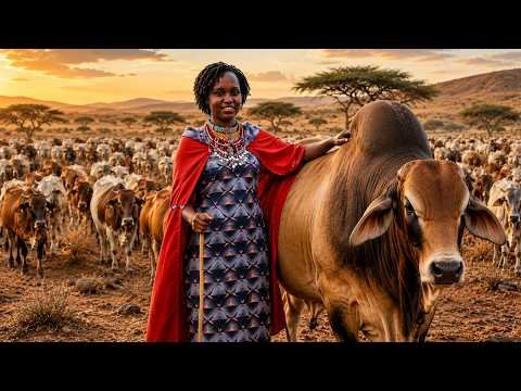 Traditional Maasai life and cattle herding