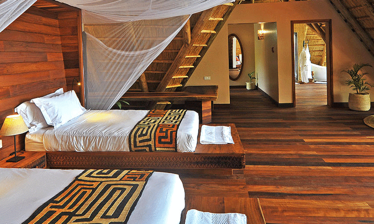 Luxury deluxe bandas at Virunga Lodge Rwanda