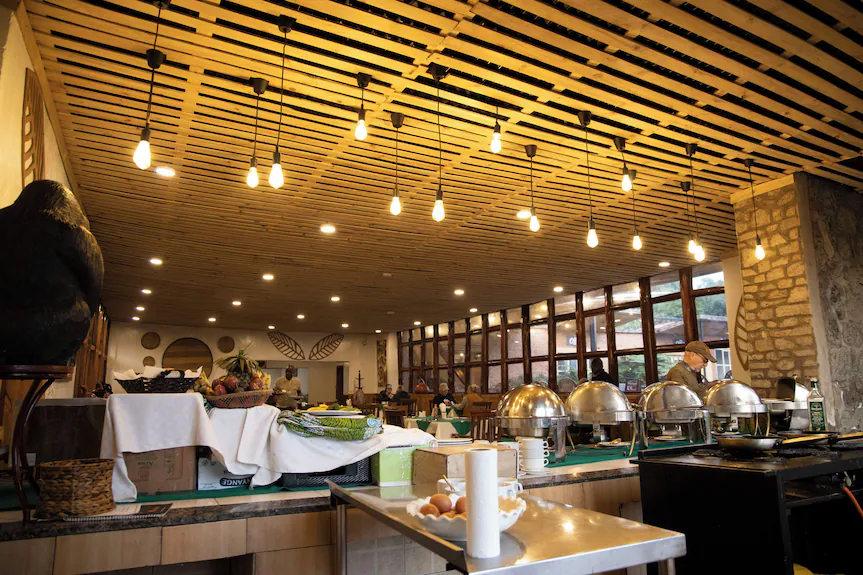 Dining at Mountain Gorilla View Lodge in Rwanda