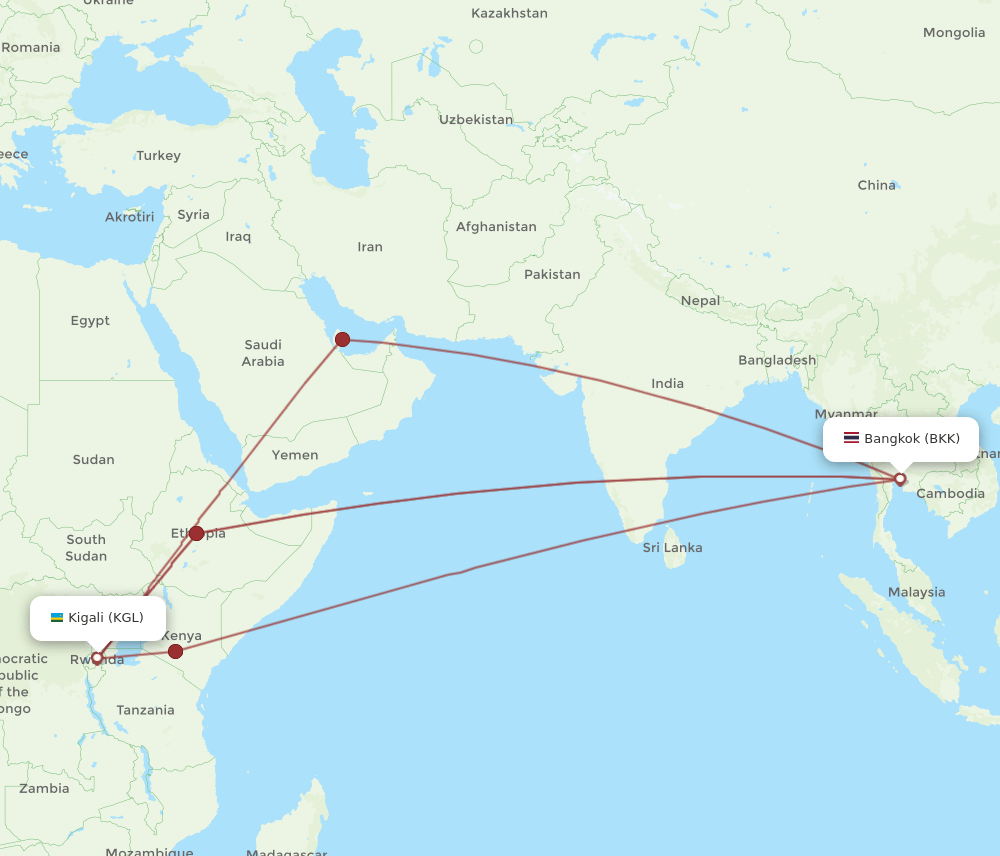 Flights from Thailand to Rwanda – Flight Routes from Bangkok to Kigali for Thai Travelers Planning Rwanda Gorilla Trekking Safaris with Nextgen Safaris