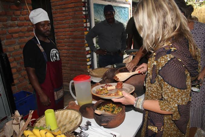 Restaurant dining and traditional food experiences at Red Rocks Rwanda