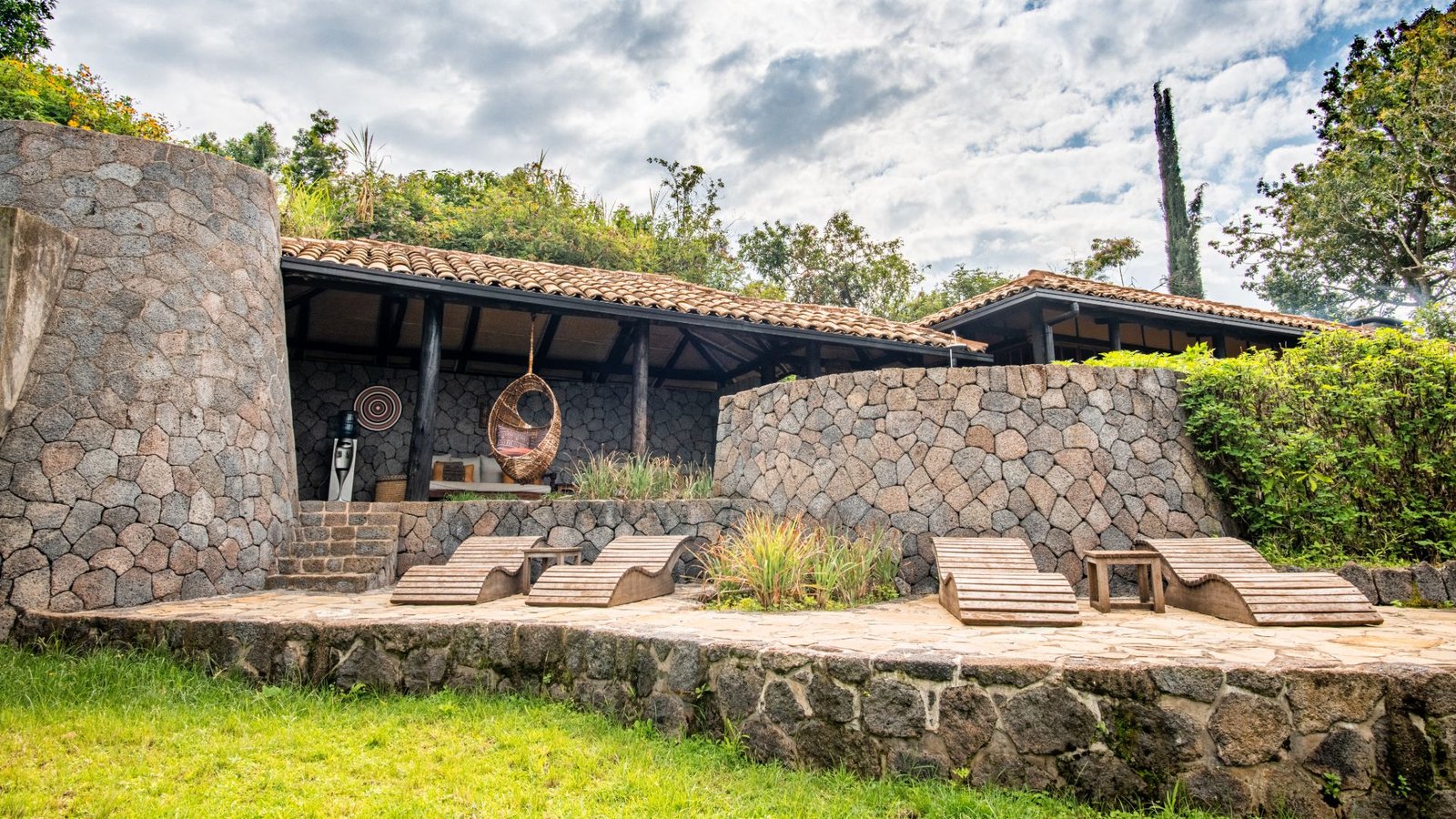 Standard accommodation bandas at Virunga Lodge Rwanda