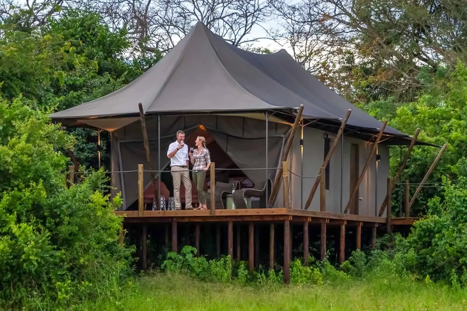 Romantic treetop honeymoon tent at Ruzizi Tented Lodge in Akagera